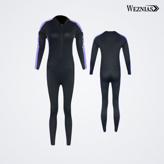 Black with Purple Stride Swimming Suits